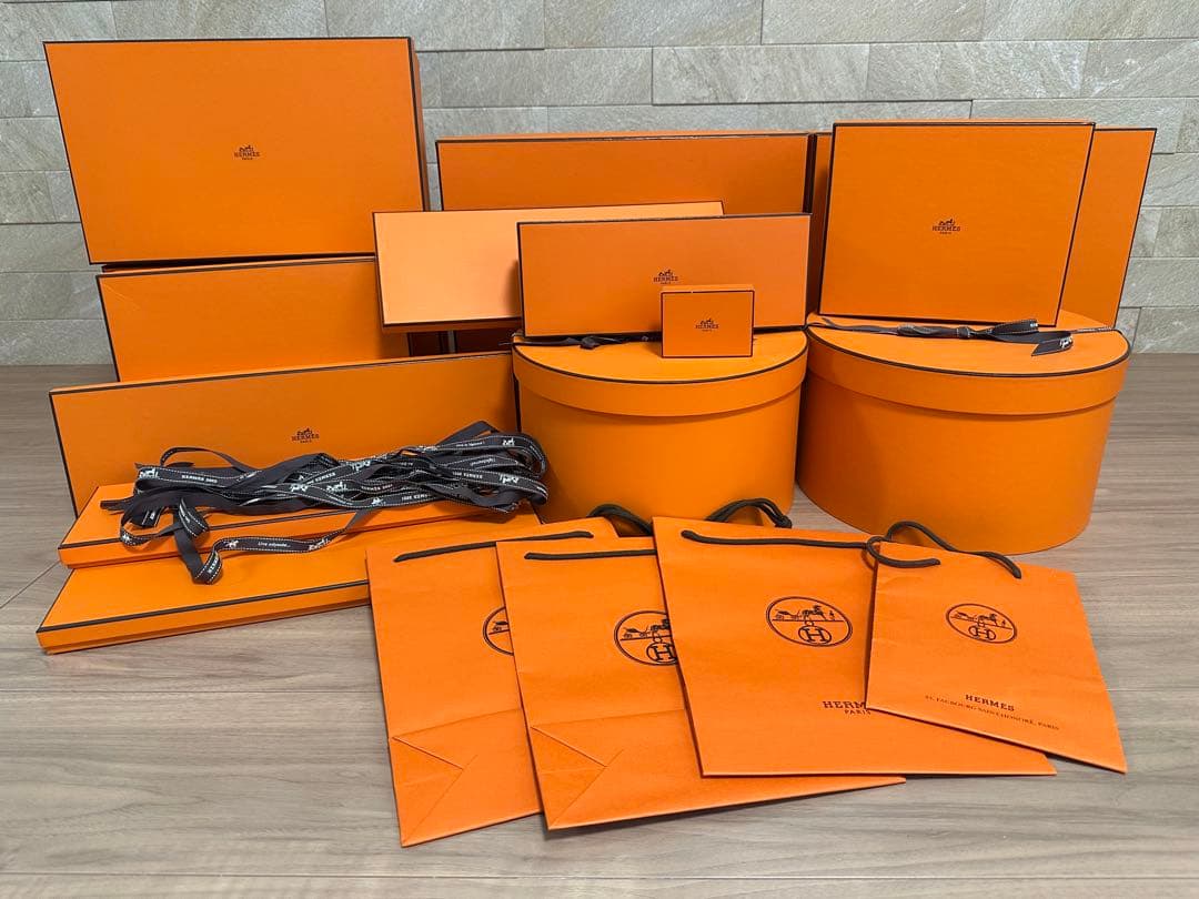 HERMES 空箱　紙袋　ショップ袋　リボン　まとめ売り