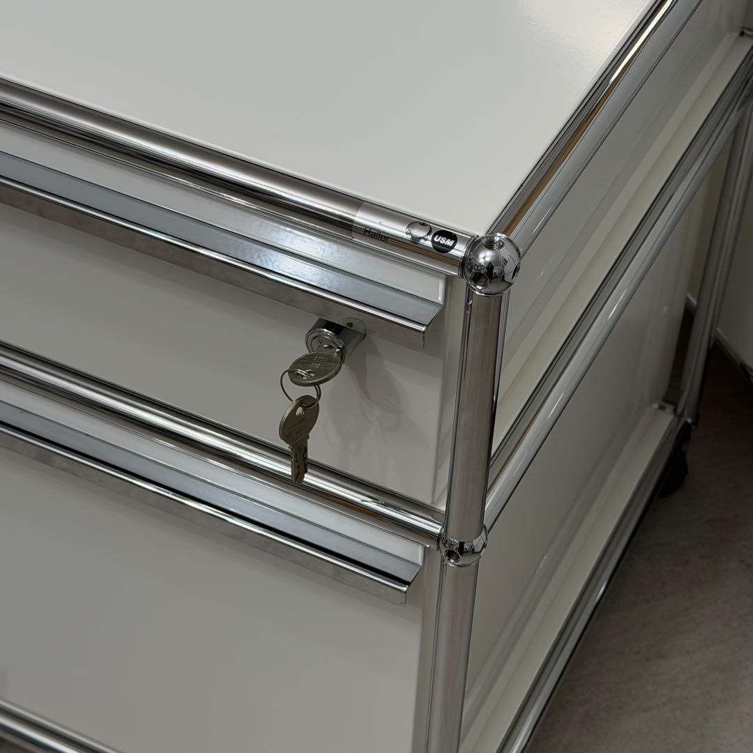 USM ハラー システム 2段 ロールボーイ ピュアホワイト デスク ワゴン