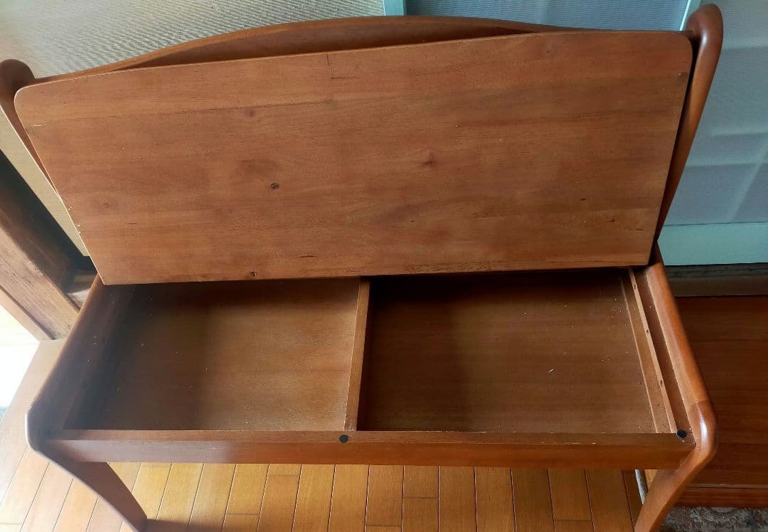 木製二人掛けベンチ ブラウン