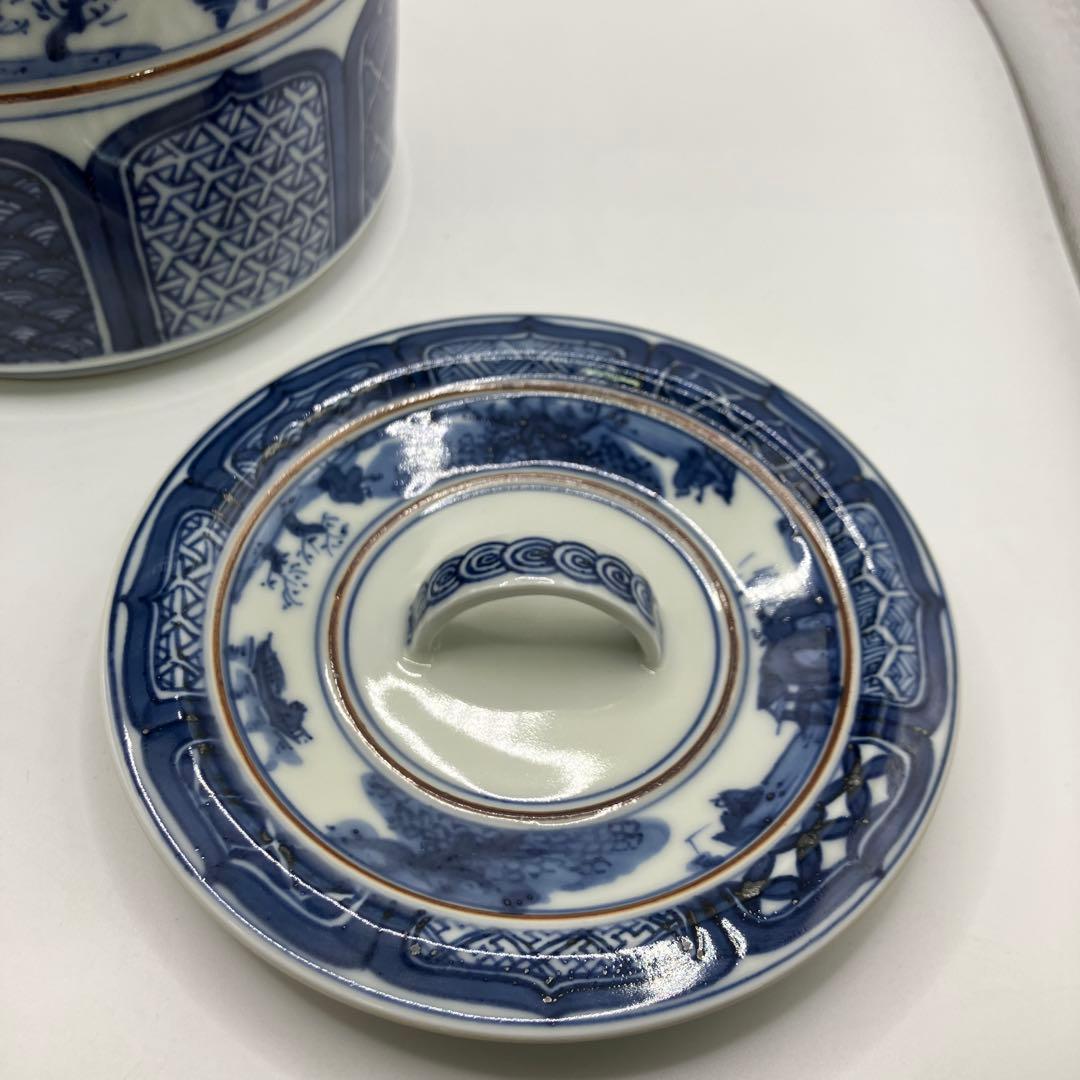 水指　清閑寺窯　杉田祥平造　祥瑞四君子　丸紋　　茶道具