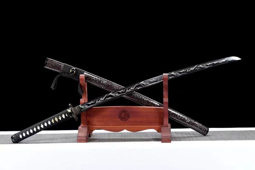 高性能マンガン鋼発黒『古典虎長刀』武具　刀装具　日本刀　模造刀 居合刀