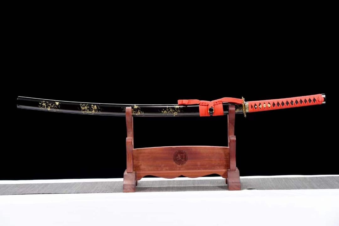 【影豹】中炭素鋼発黒侍刀 武具　刀装具　日本刀　模造刀 居合刀