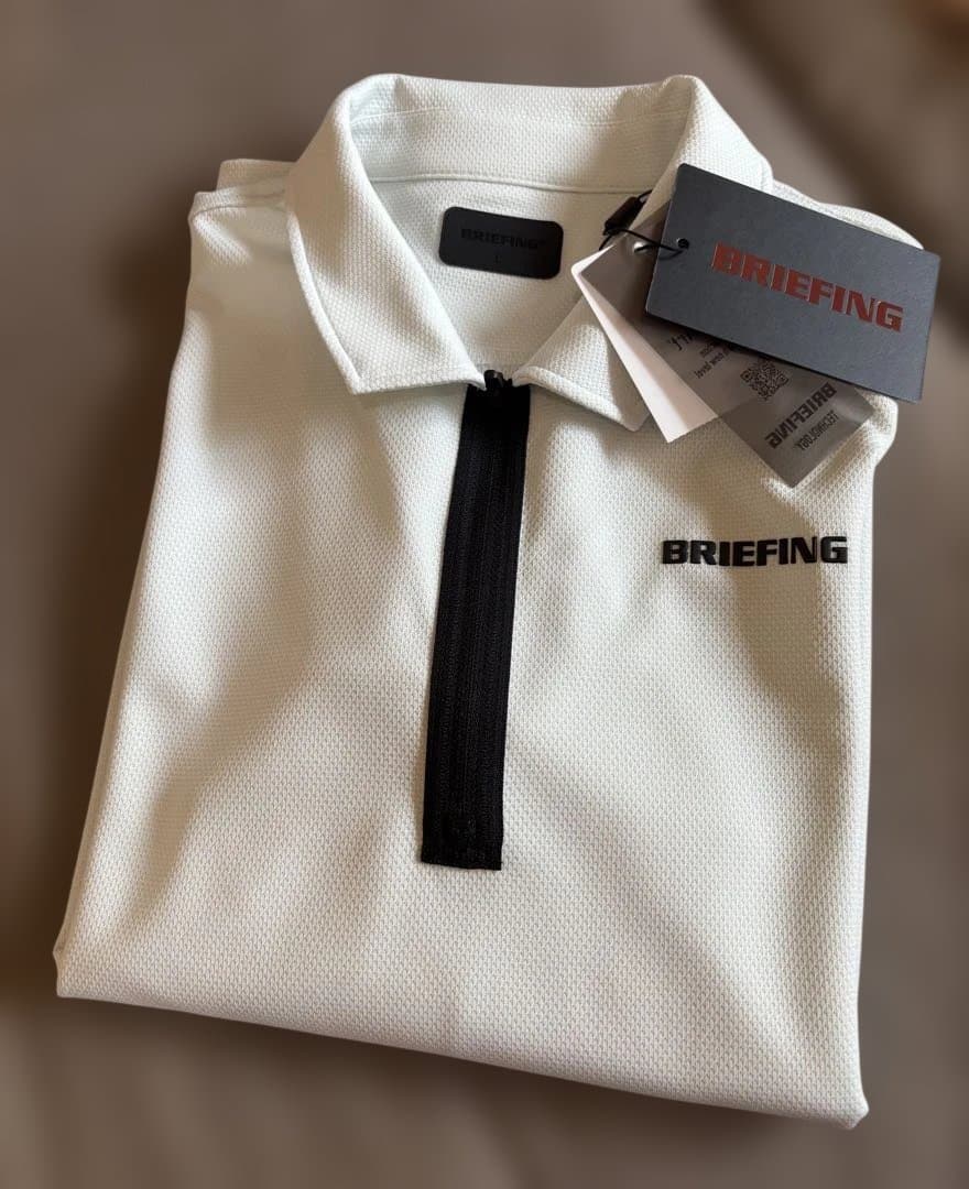 【新品】ブリーフィングレディースサイズL 長袖ZIP SHIRT ホワイト