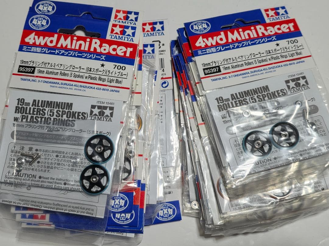 ミニ四駆 アルマイト 5 spoke ローラー 19㎜ タミヤ 36セット