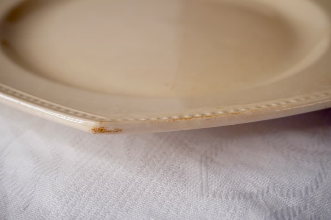 フランス アンティーク クレイユモントロー オクトゴナルプレート 陶器 平皿④