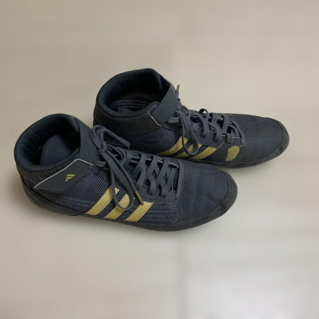 adidas レスリングシューズ 黒/金
