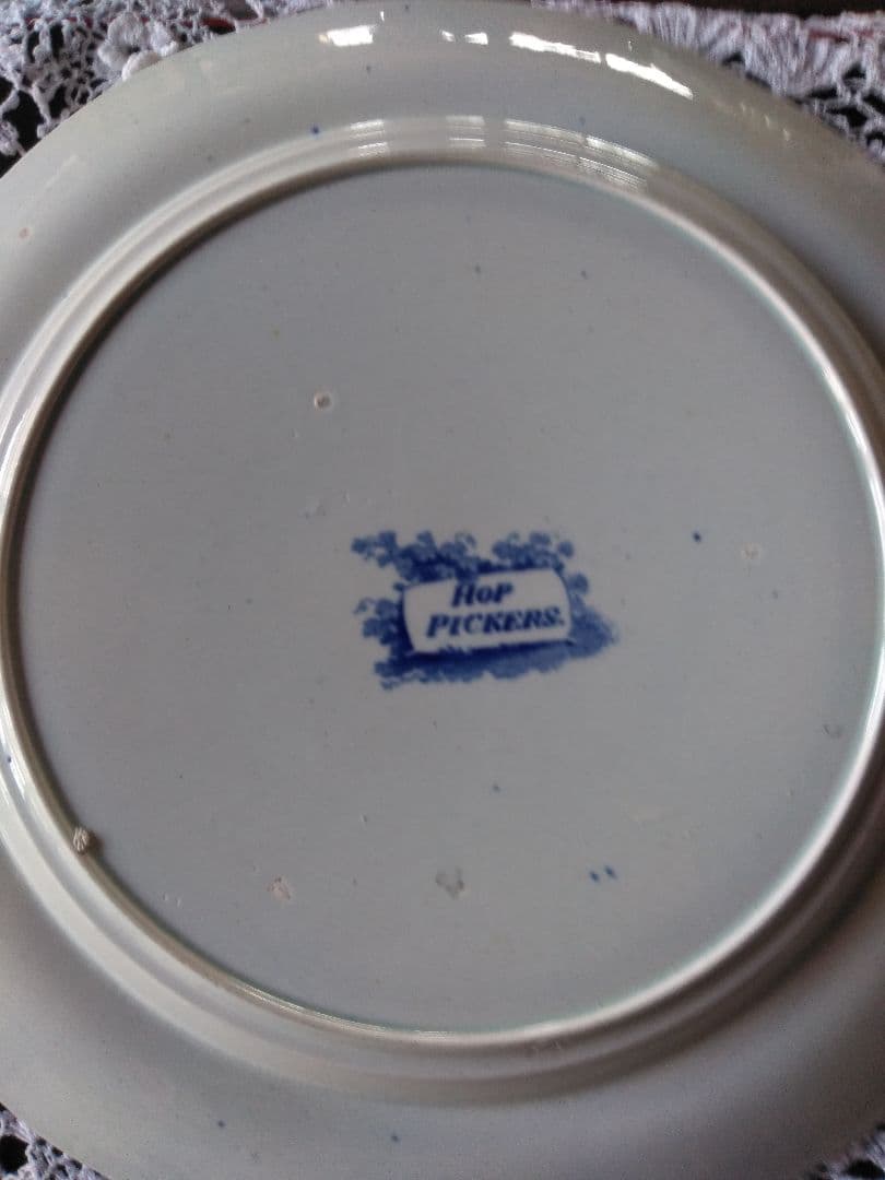 アンティーク、ブルーアンドホワイトの皿