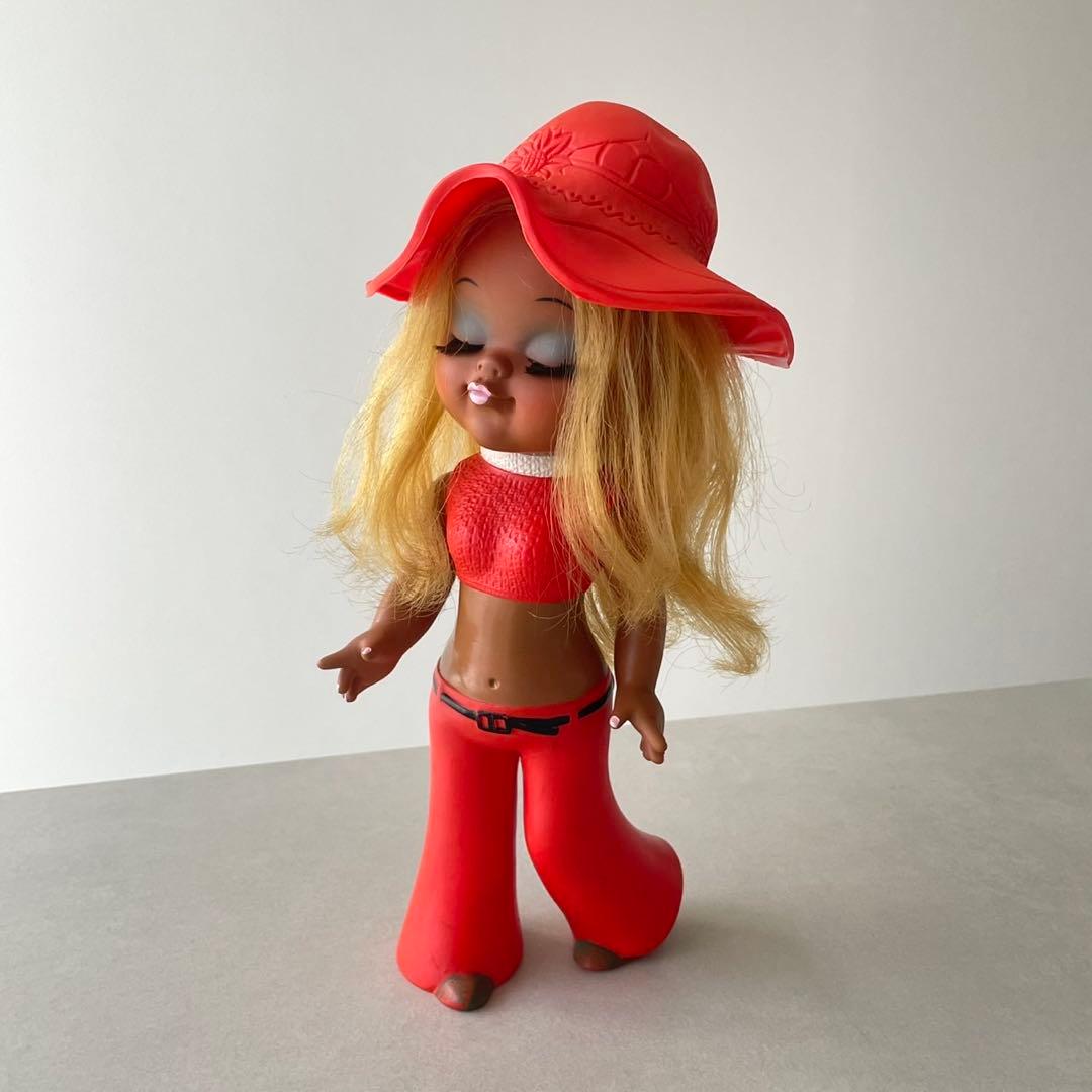 昭和レトロ ソフビ 人形 70年代ファッション 女の子