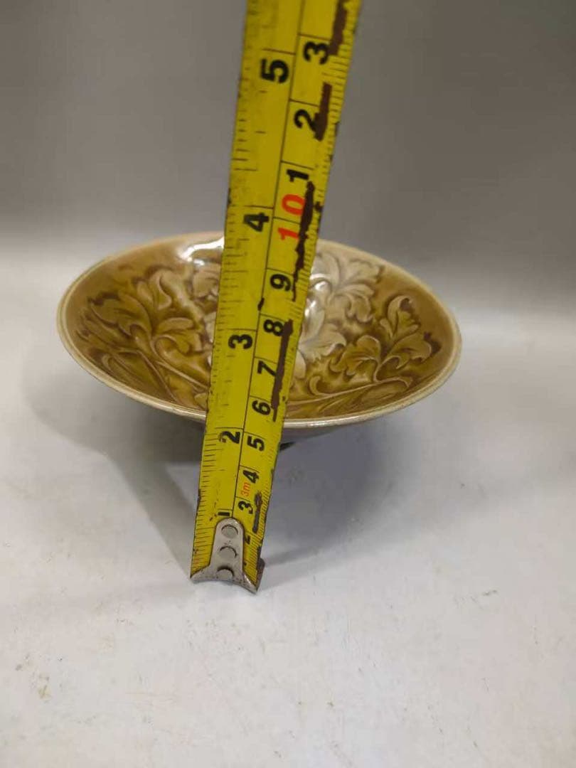 耀州窯刻花福鹿斗笠碗 唐物　古賞物　茶道具 煎茶碗　中国古美術　骨董品