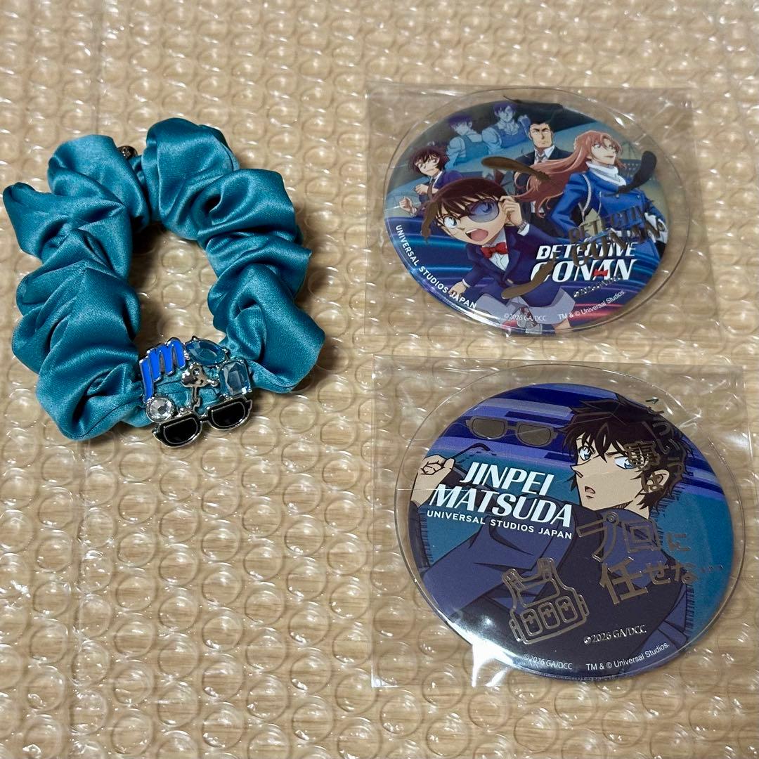 【名探偵コナン】 USJ 缶バッジ ヘアゴム シュシュ 松田陣平 シークレット