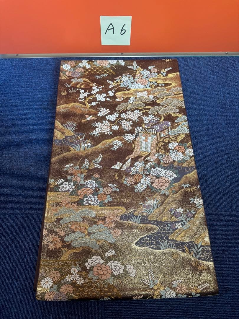 1922 袋帯 古代彫金紋  西陣織   金糸　高級上質上品　約440cm未使用