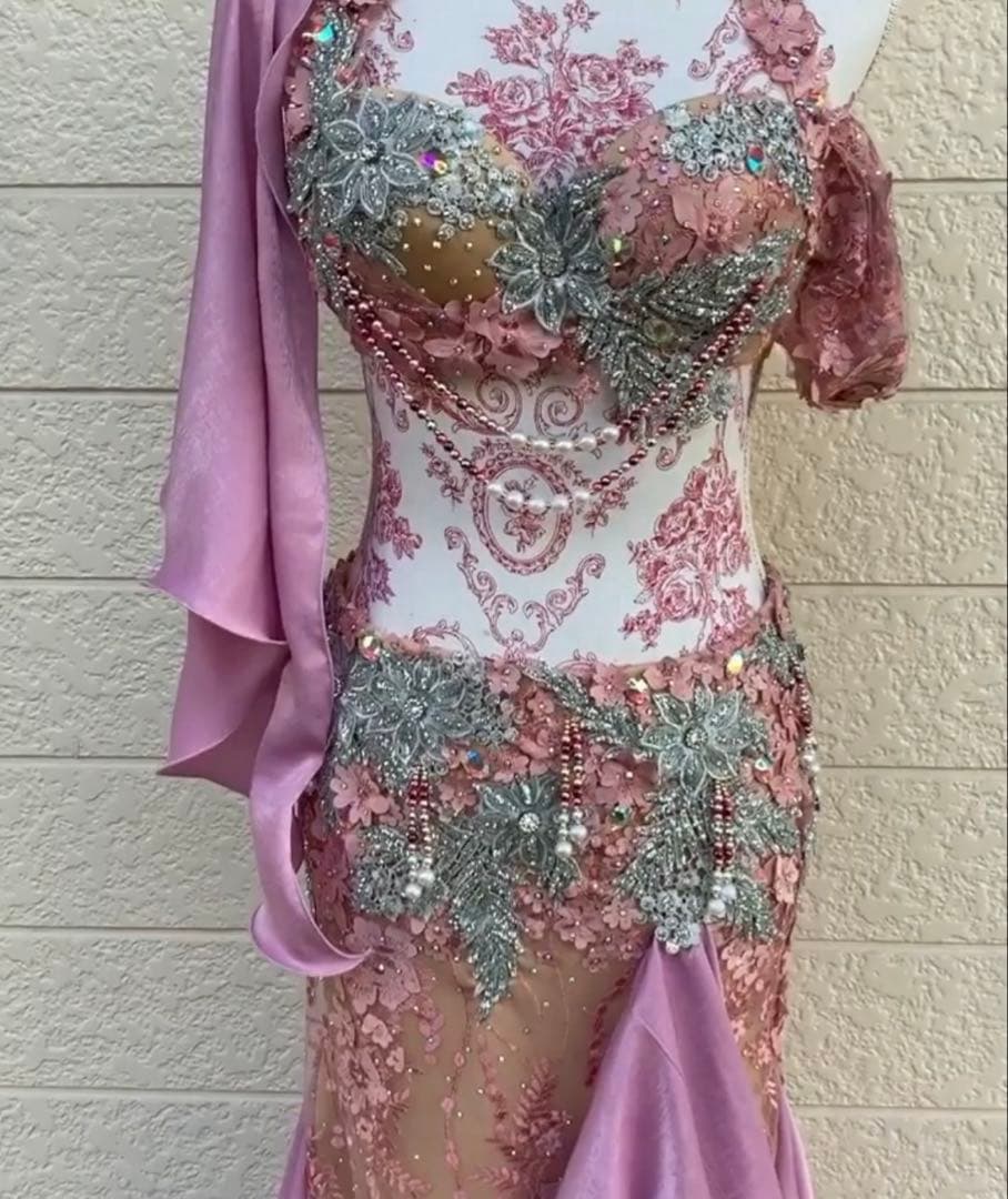 ベリーダンス衣装　オリジナル　パープルピンク