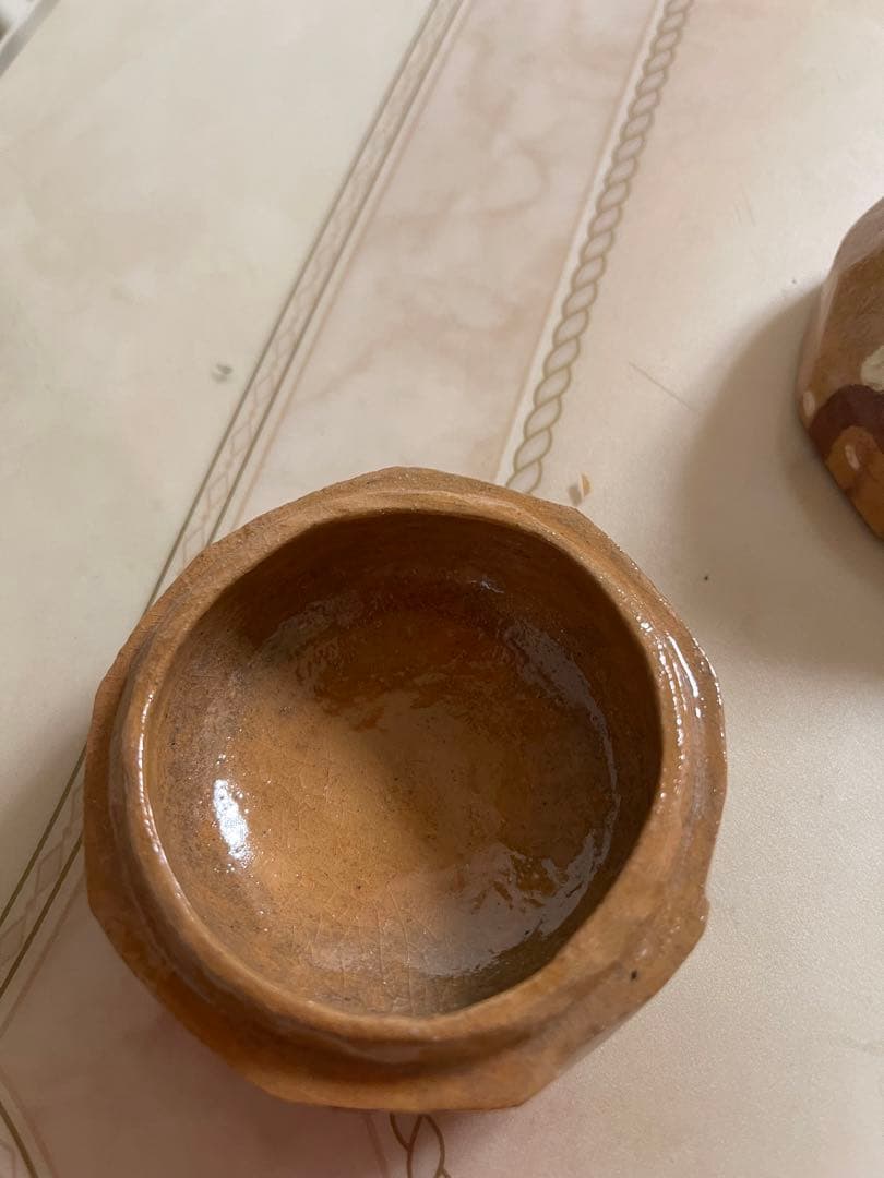 鶴巻宗富　香合　赤楽　梅