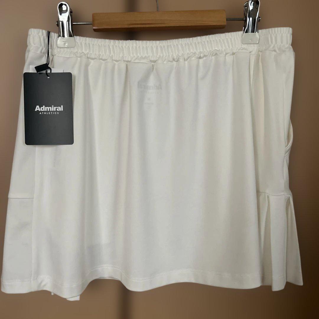 【新品タグ付き 】Admiral テニスウェアプリーツスカート ホワイト
