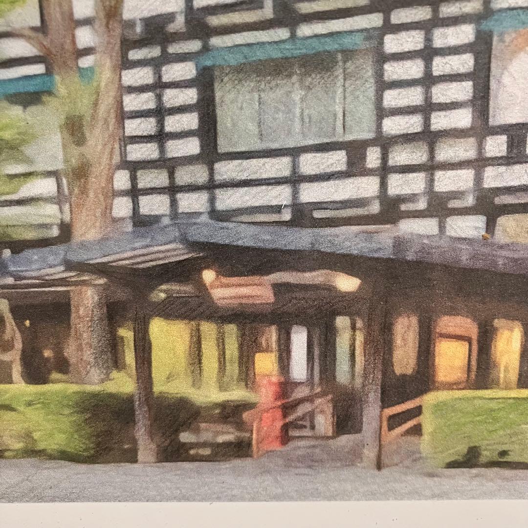 ジブリアート⑦ 風立ちぬより「万平ホテル」額装品　額縁寸法32.7㎝×24.0㎝