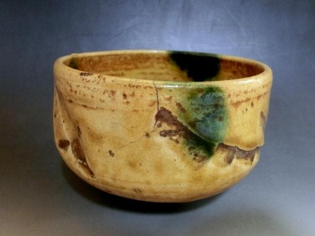 茶碗■古黄瀬戸 桐箱陶悦作 古いお茶道具 時代物茶わん 古美術 時代物 骨董品■