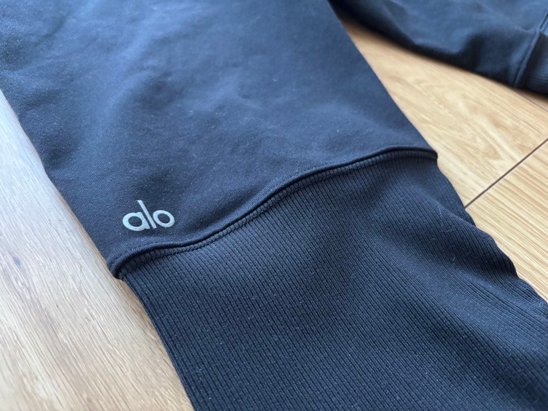 alo yoga アロヨガ ロング丈 リブレギンス ブラック M