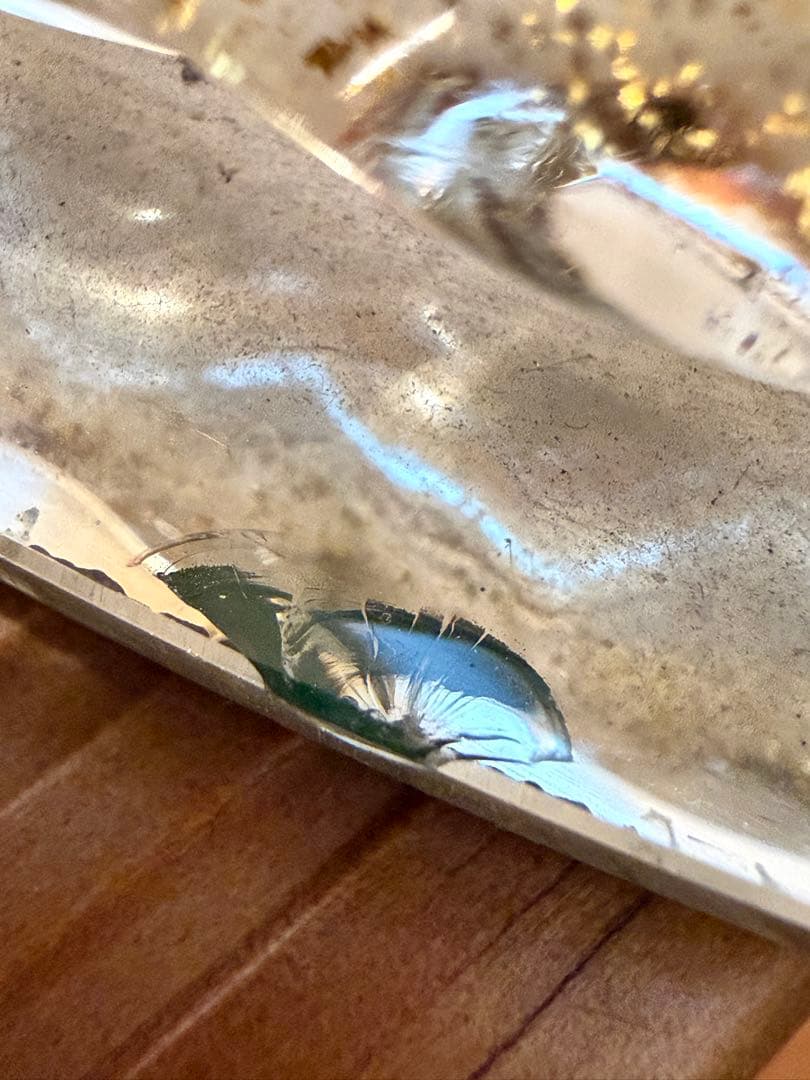 イタリア製 ベネチアンガラス ミラー　ムラーノガラス　金彩　ビンテージ