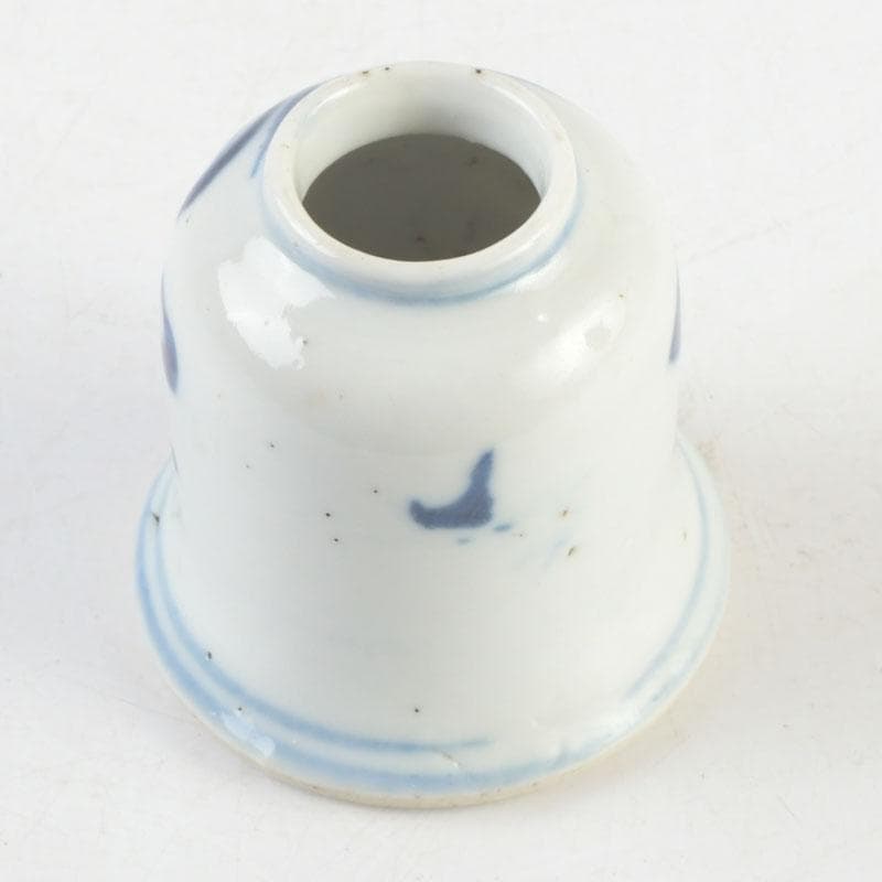 茶道具　伊万里焼　古染付　花草文　茶入　時代箱付　V　9309