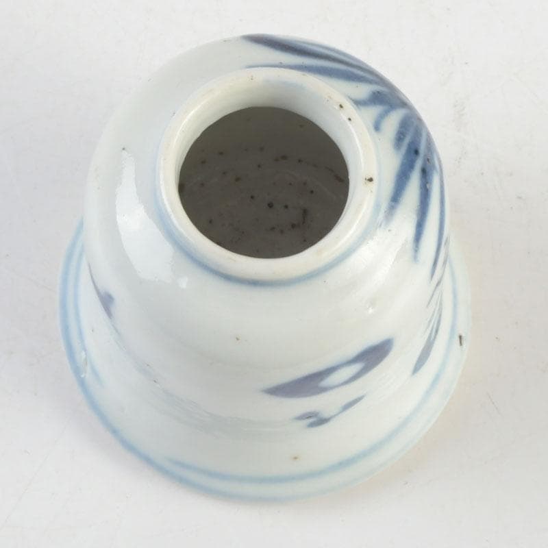 茶道具　伊万里焼　古染付　花草文　茶入　時代箱付　V　9309