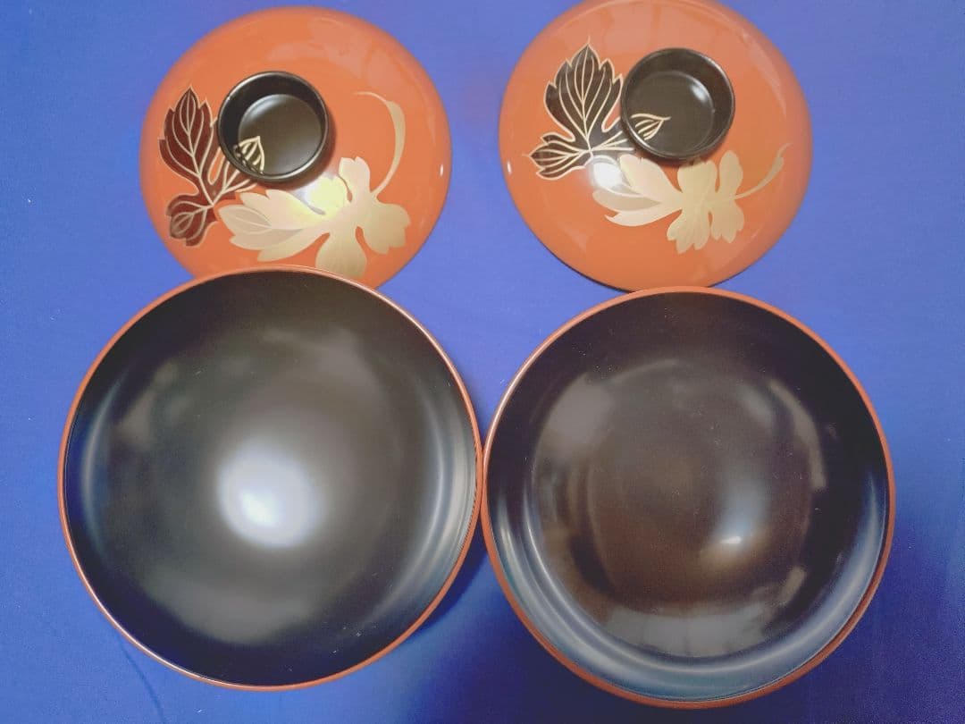 輪島塗　美術漆器　蒔絵煮物椀　雑煮　2椀セット