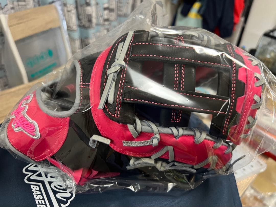 久保田スラッガー　軟式グローブ ブラック/ピンク