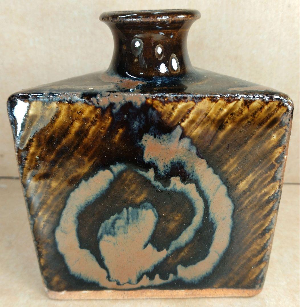 フランスラフ【本物保証】島岡達三 象嵌三角壷 共箱 人間国宝:民芸陶器