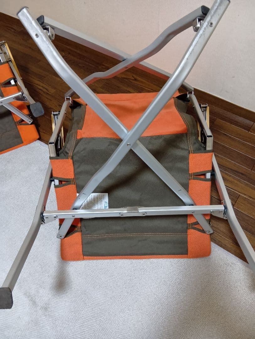 スノーピークpeak　ローチェア　帆布オレンジペアセット　中古