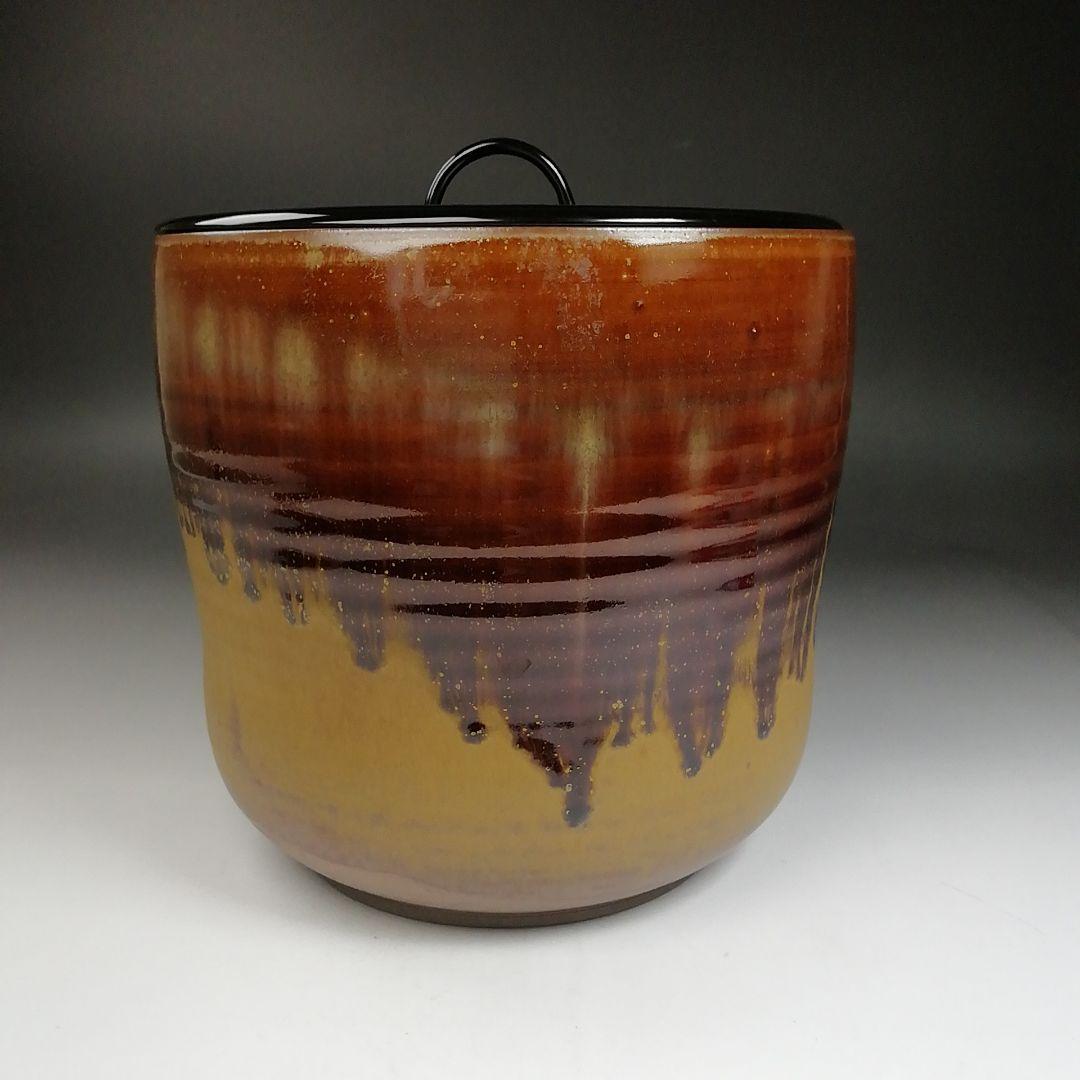 Ｗ６３　水指　『高取　水指』『笹山登古 作』　共箱　茶道具