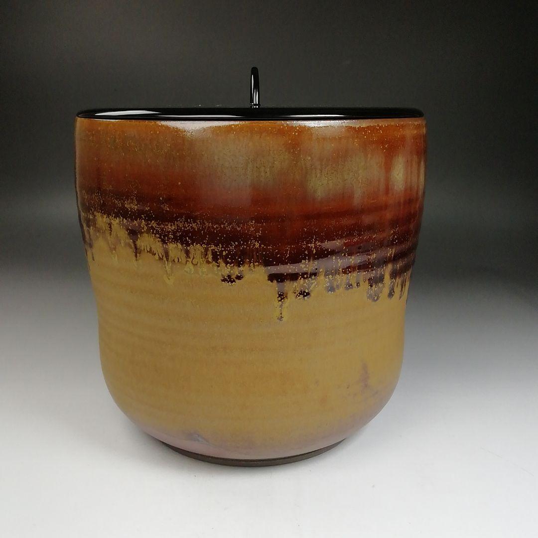 Ｗ６３　水指　『高取　水指』『笹山登古 作』　共箱　茶道具