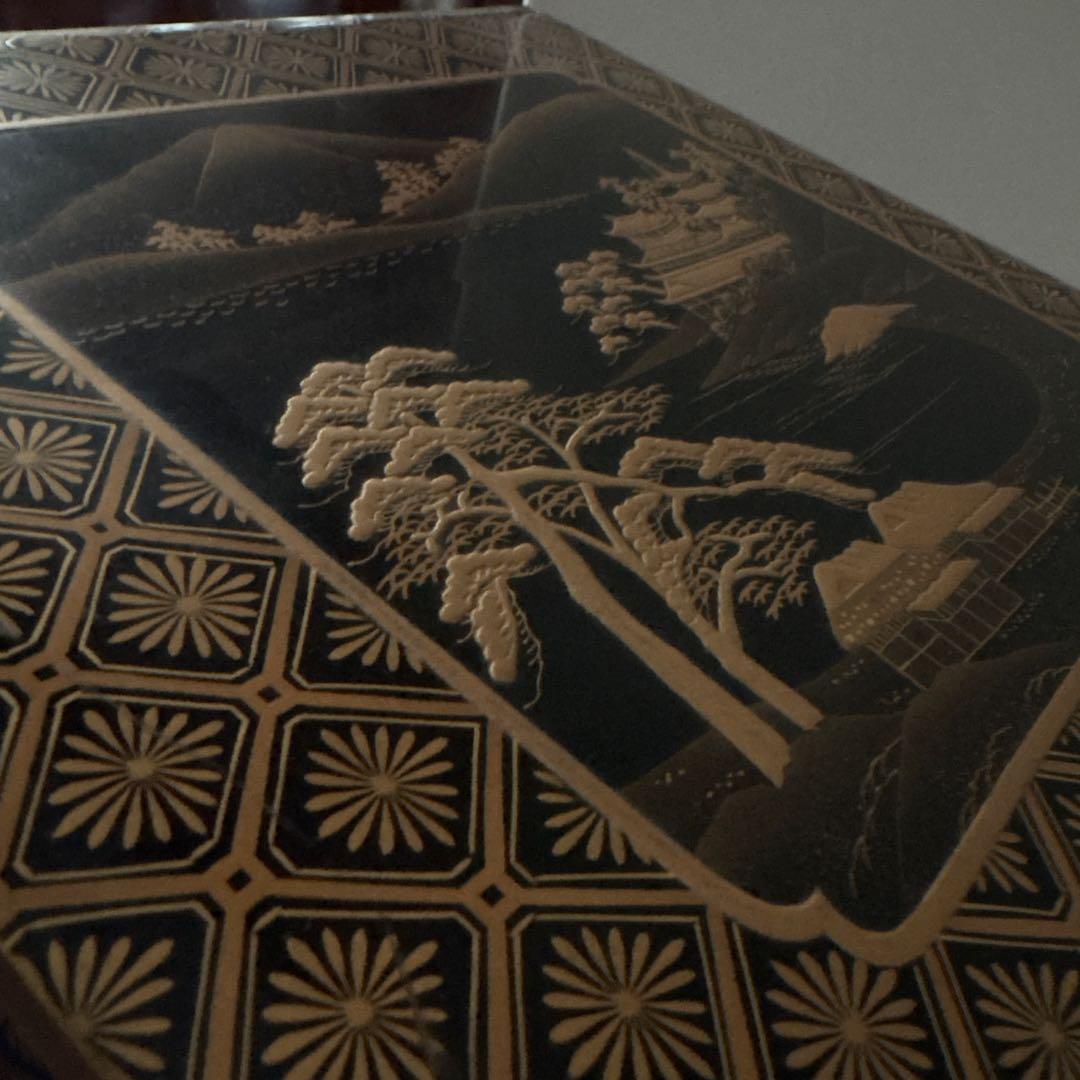 漆塗り重箱 蒔絵3段　輪島塗　骨董　アンティーク　お正月　おせち