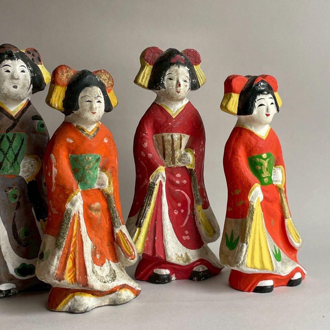 舞妓シスターズ 土人形 酒田人形 鶴岡人形 6体セット