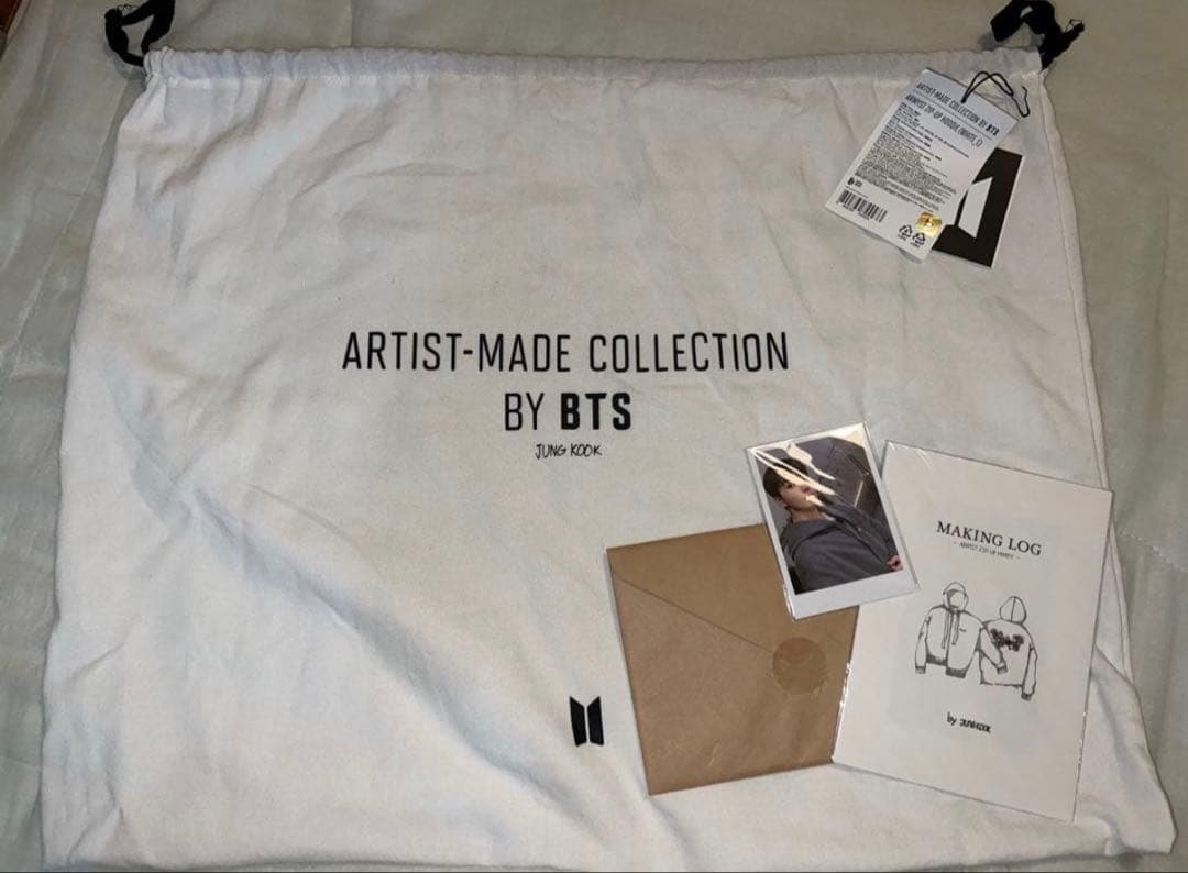 抜き無し BTS アーティストメイド ジョングク フーディーホワイトL