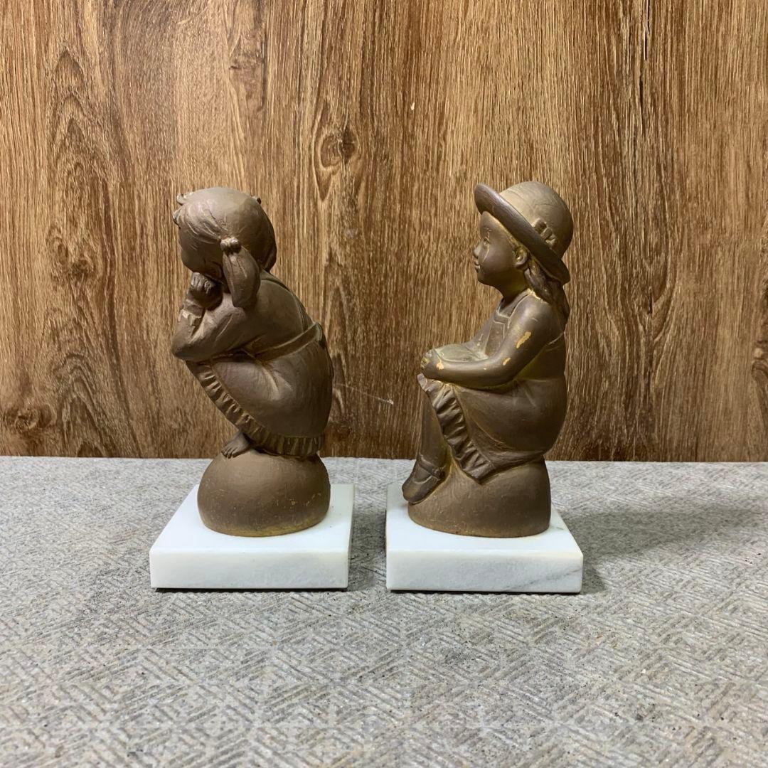 J544 加藤豊 ブロンズ像 「おもい」「そよかぜ」 2点セット