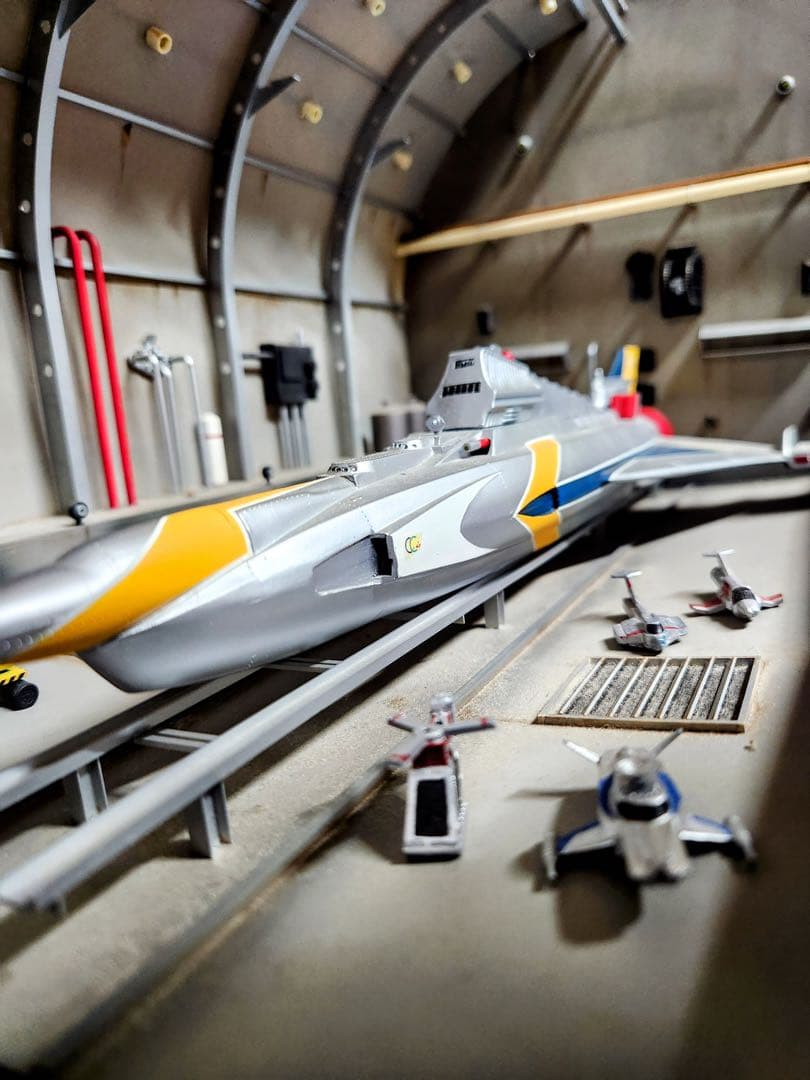 驚愕！万能戦艦マイティジャックプラモデル　プロ完成品+夢のドック再現　手渡し限定