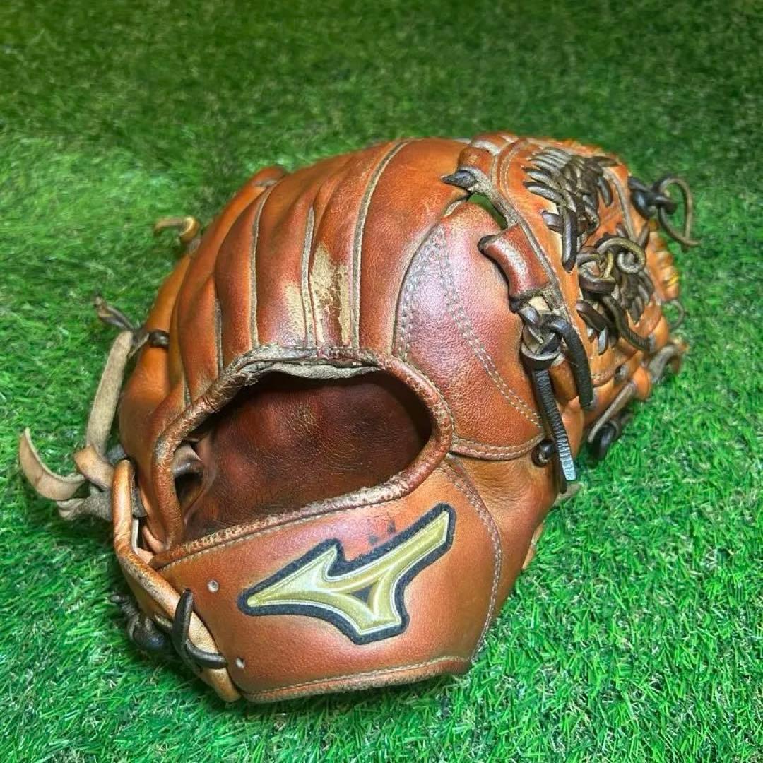 【良型即戦力】『MIZUNO（グローバルエリート）』軟式野球グローブ オレンジ