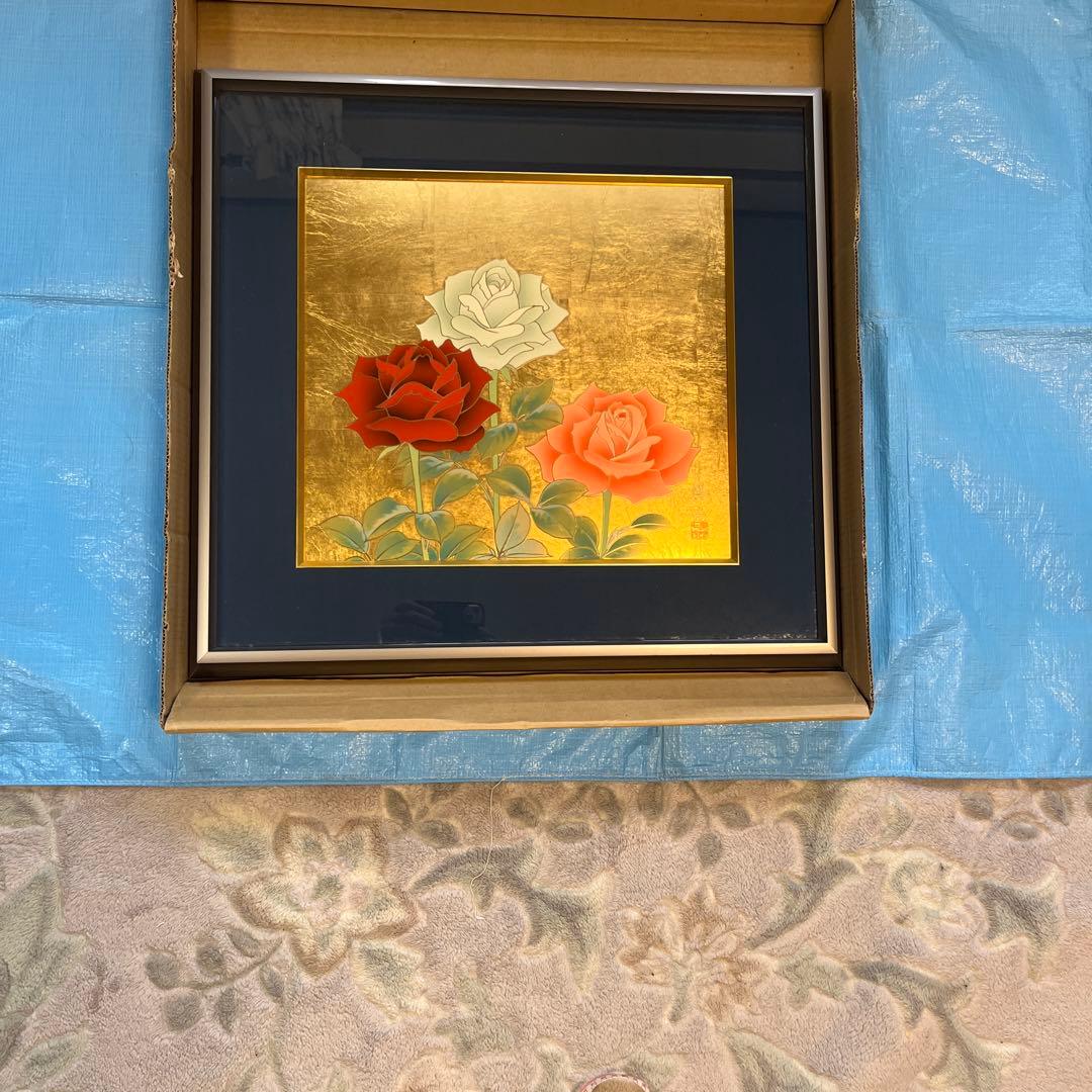 宮越鳳鳴　加賀金箔七宝工芸　薔薇