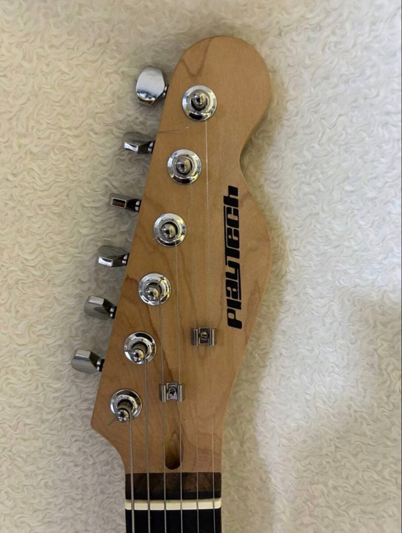 エレキギター テレキャスタータイプ　本物パイソン（ヘビ革）貼り込み