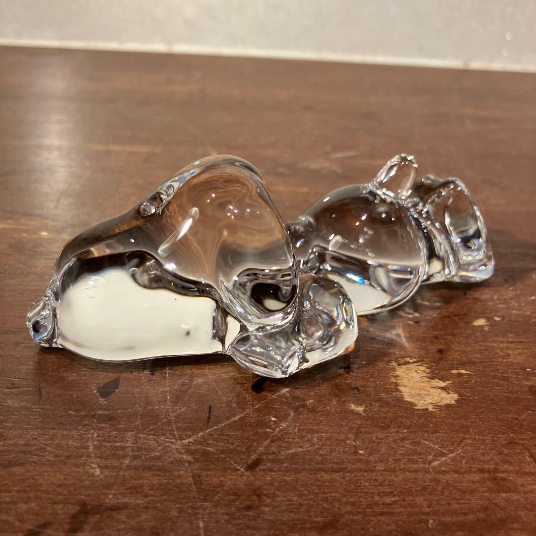 スヌーピー 佐々木硝子 クリスタル ペーパーウェイト 置物時計 SNOOPY