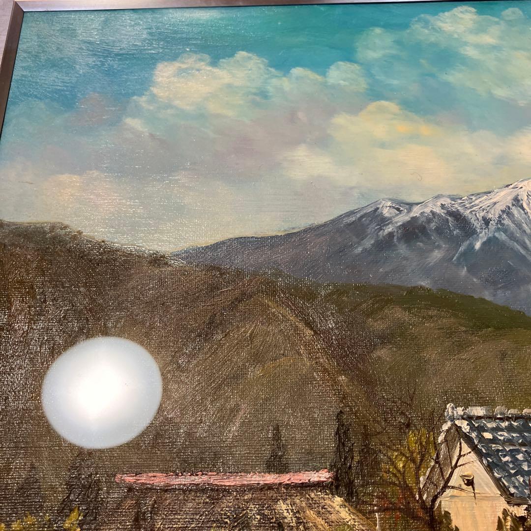 北川照夫 奥美濃浅秋 絵画 油絵 油彩画 日本画 額装 額縁 アート 箱有