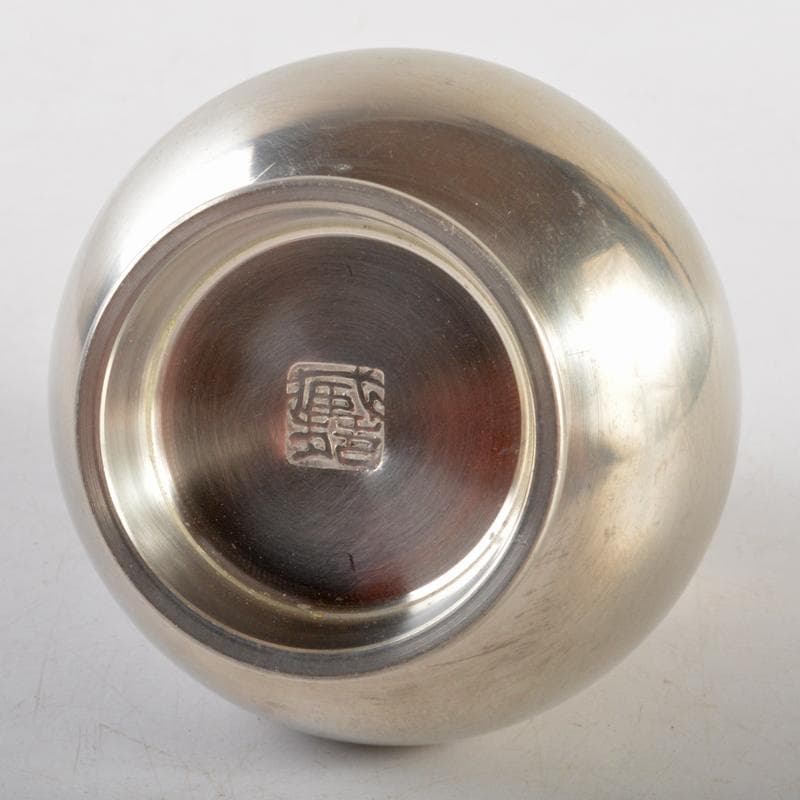 煎茶道具　静寿居蔵苑造　純錫　貞式茶入　約231g　共布共箱　D　R6041