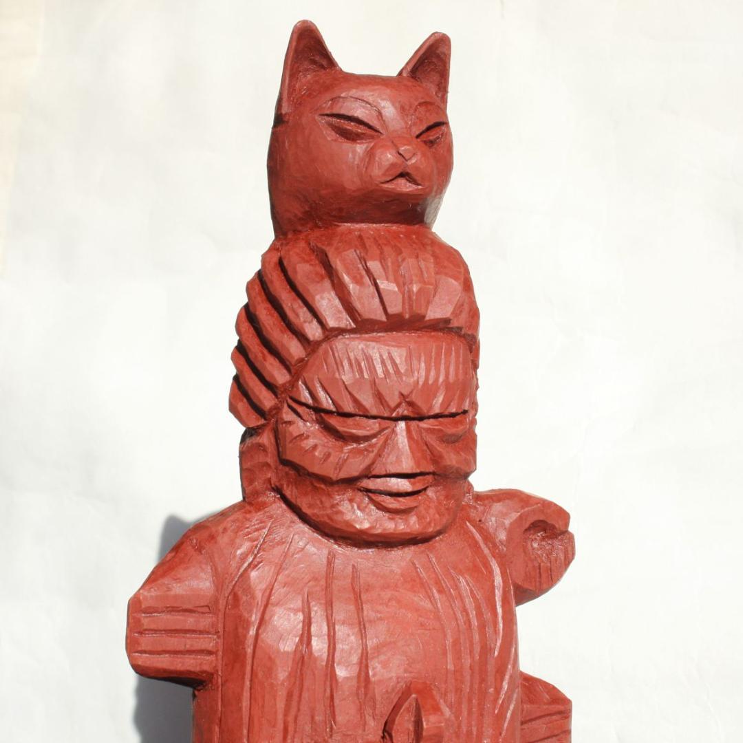 円空仏　愛染明王坐像・猫冠バージョン