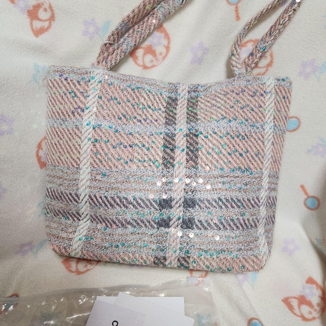CHANEL　ノベルティ　ツィード　スパンコール　バッグ