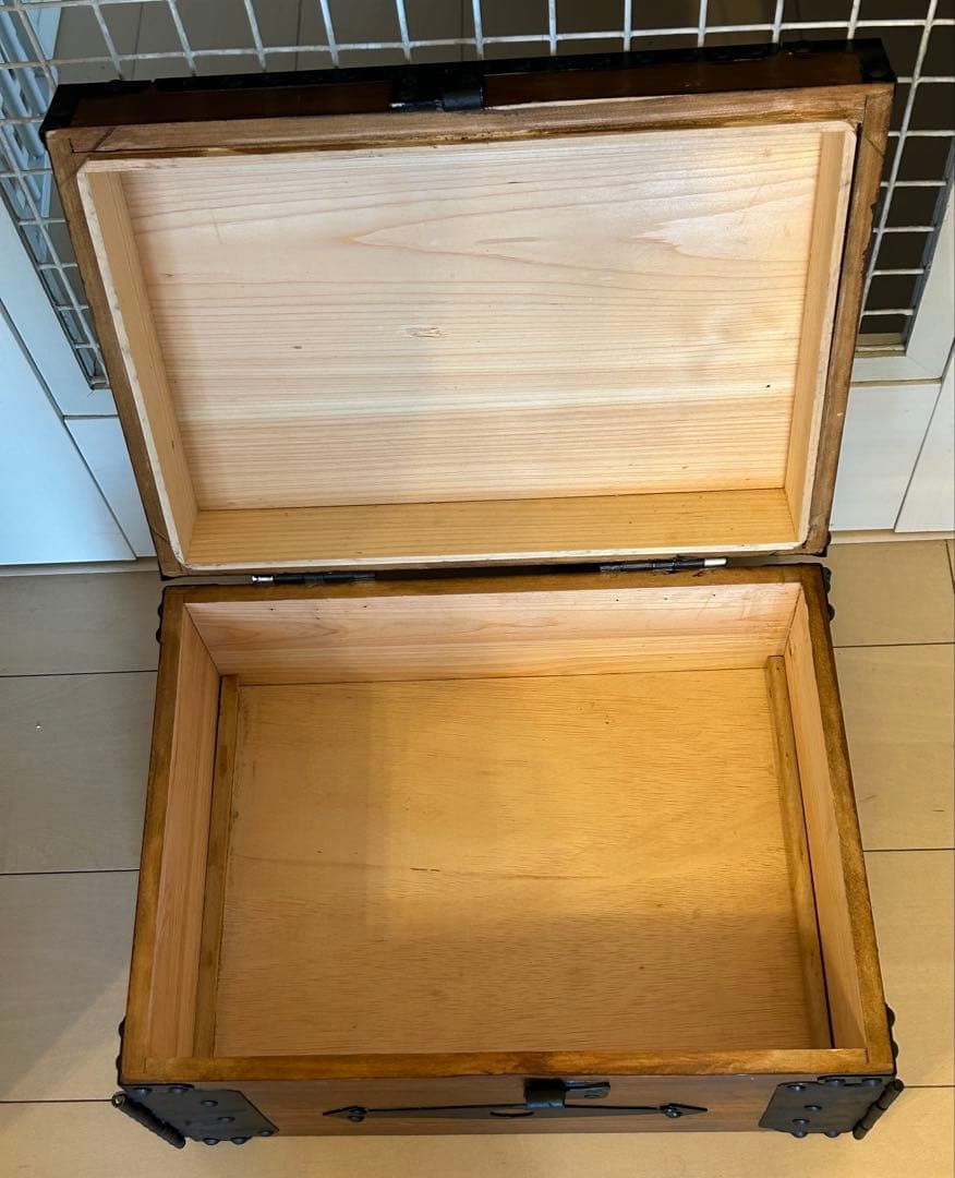 アンティーク調　銭箱　カラクリ二重底