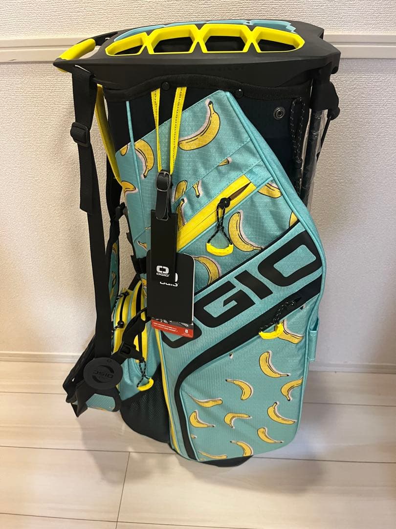 【新品】OGIO スタンド式ゴルフバッグ 水色 バナナ柄