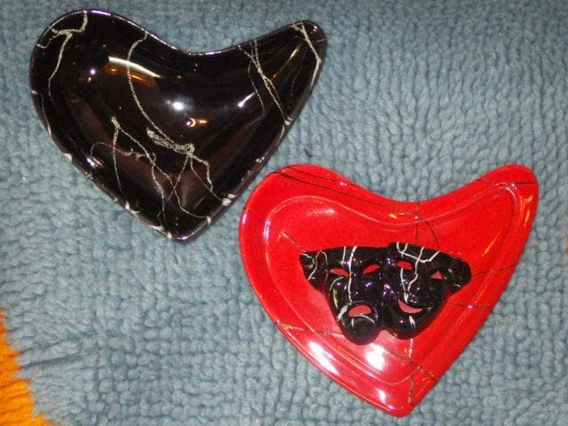 50'S★ツーフェイス★カバーディッシュ★ビンテージ★灰皿★ハート★小物入れ