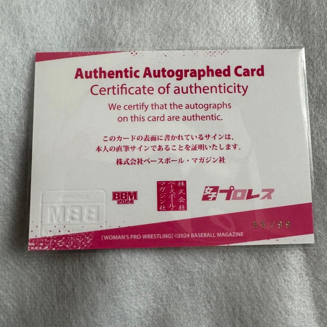 BBM2024 女子プロレス　雪妃真矢　尾﨑妹加　ラム会長　直筆サインカード