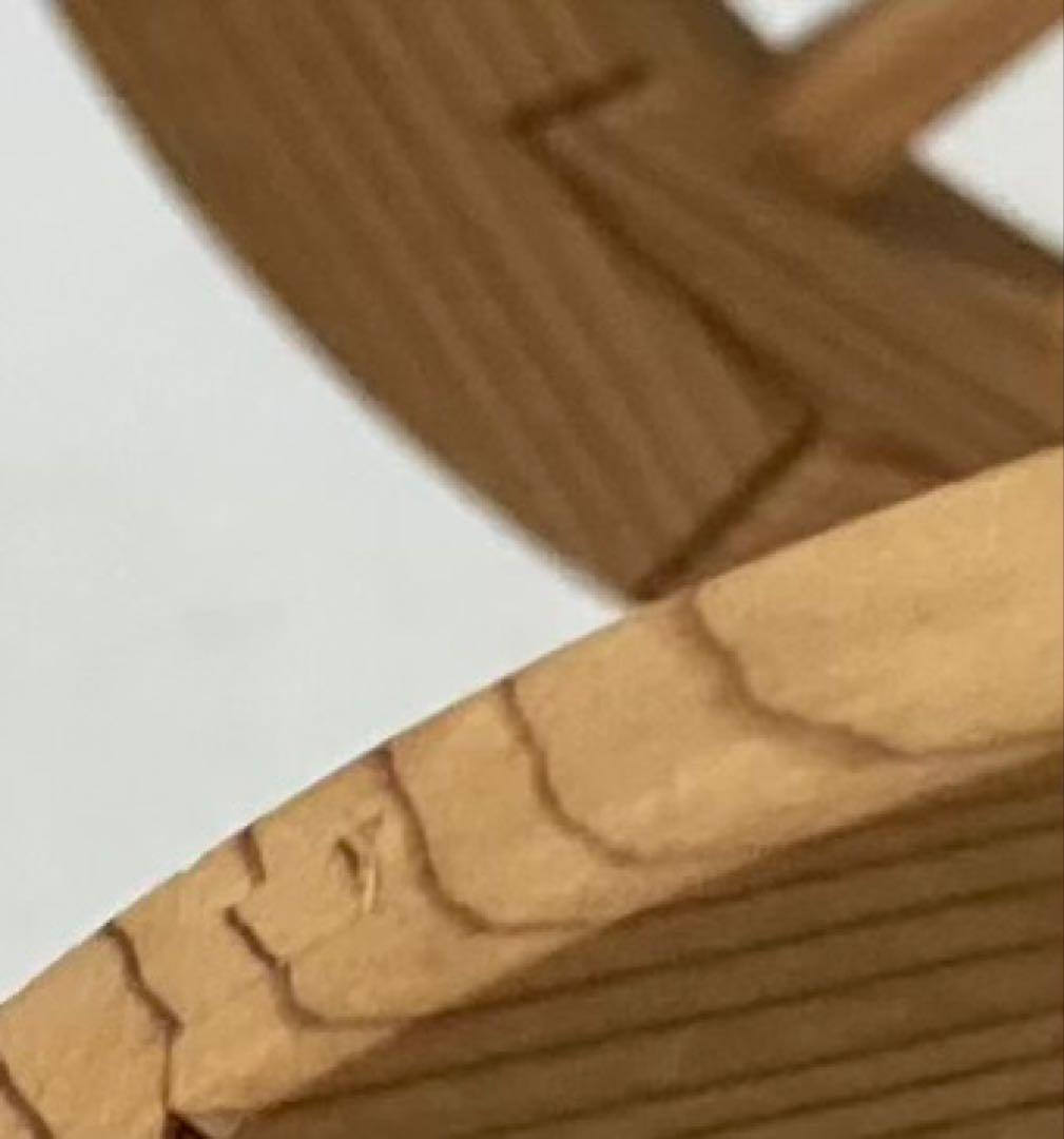 B535b 木地造 御所車置物　作者不詳　貴人乗り物　牛車　屋形車