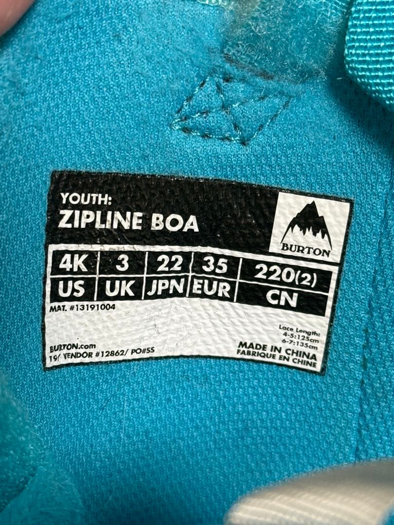 Burton ZIPLINE BOA キッズスノーボードブーツ 22cm