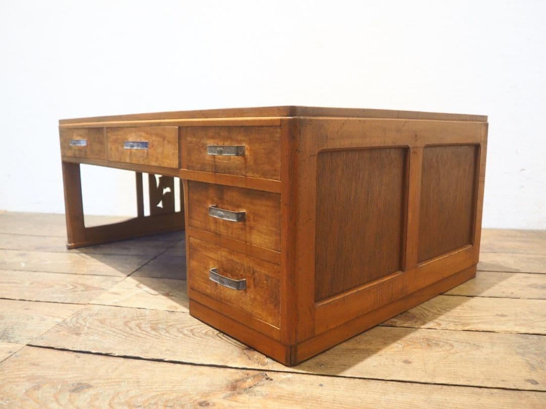 1211 ヴィンテージ　ロータイプの片袖机　文机　ローテーブル　古家具　レトロ